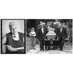 27.01.2000, linkes Foto, die Gründerin, Missionarin sowie Millionärin des Stoffwechsel e.V. Sabine Ball, rechts ihre Beisetzung  am  14.07.2009 auf dem St.-Pauli-Friedhof in Dresden